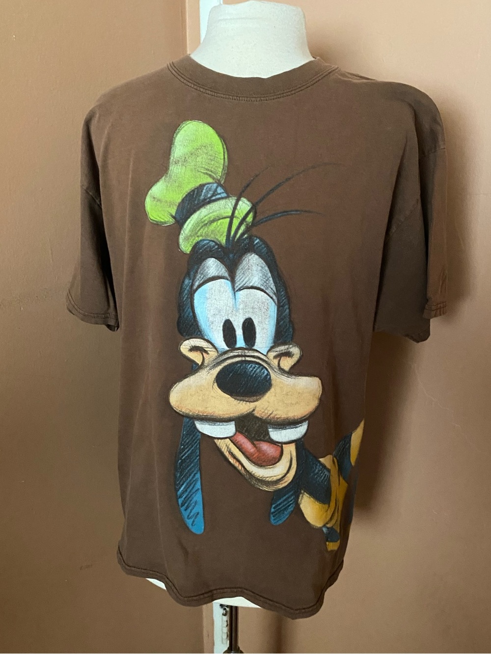 Vintage Walt Disney World Disneyland Goofy
Shirt Large Double Sided pencil art